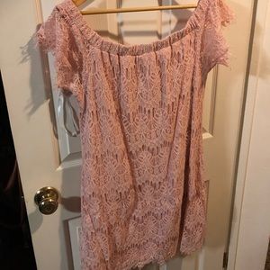 Pink off the shoulder dress